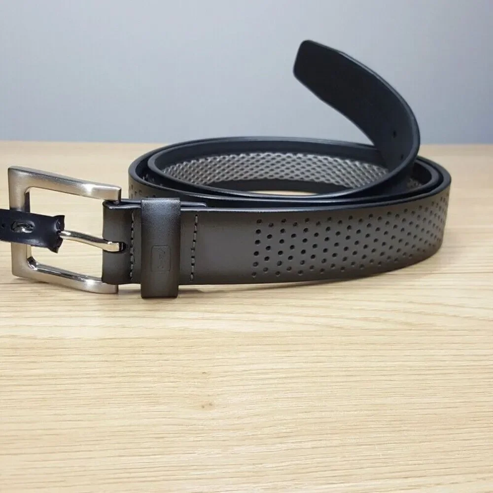 PGA TOUR Mens Belt Size 44 Gray Perforated Ventilated Padded Strap Cushioned